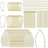 stino 220Pcs Hypoallergenic Earring Hooks for Jewelry Making, Stainless Steel Earring Findings Supplies, Silver & Gold Plated (V & U Hook Gold Plated (220pcs))
