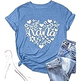 Nana T-Shirt for Women Grandma Life Tee Funny Letter Printed Love Heart Tops Casual Short Sleeve Gigi Shirts