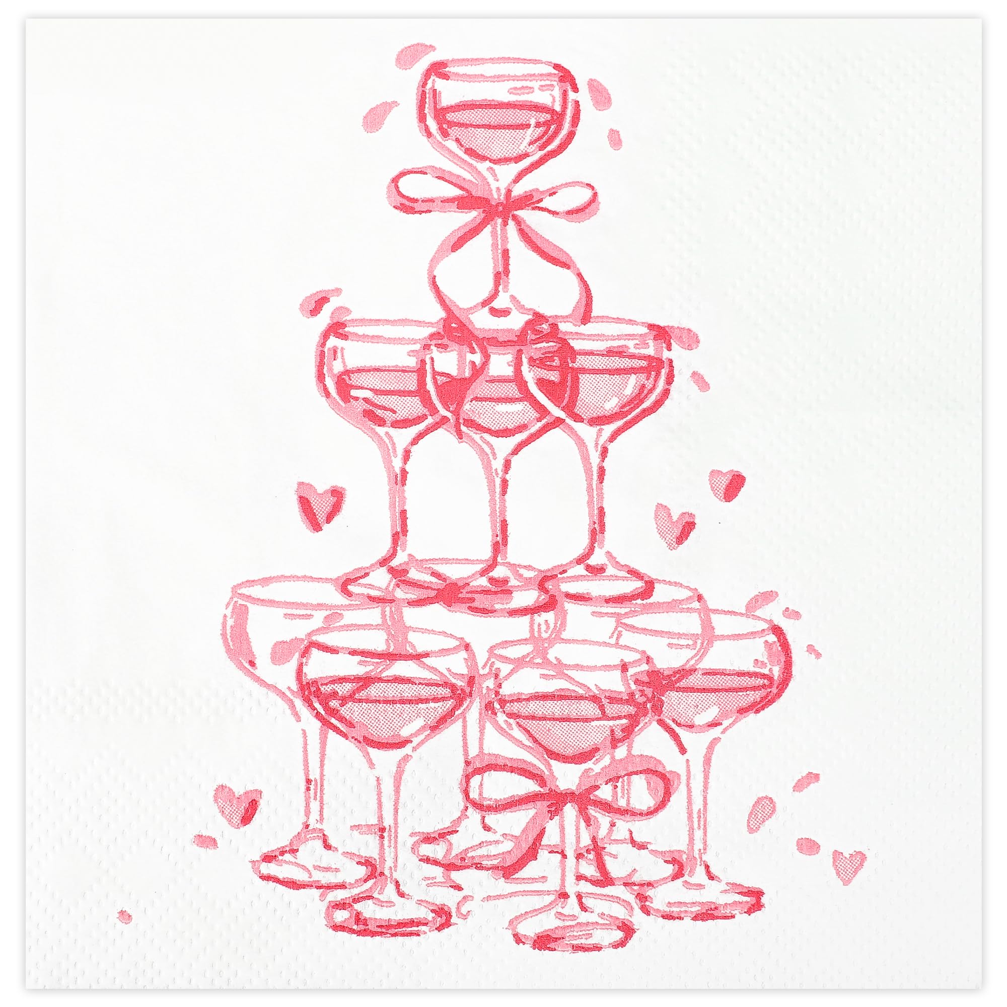 Photo 1 of 100 Pcs Champagne Tower Cocktail Napkins Disposable Hot Pink Paper Napkins 3 Ply Watercolor Party Dinner Napkin Decorative Beverage Napkin for Girls Wedding Birthday Bachelorette Party Supplies