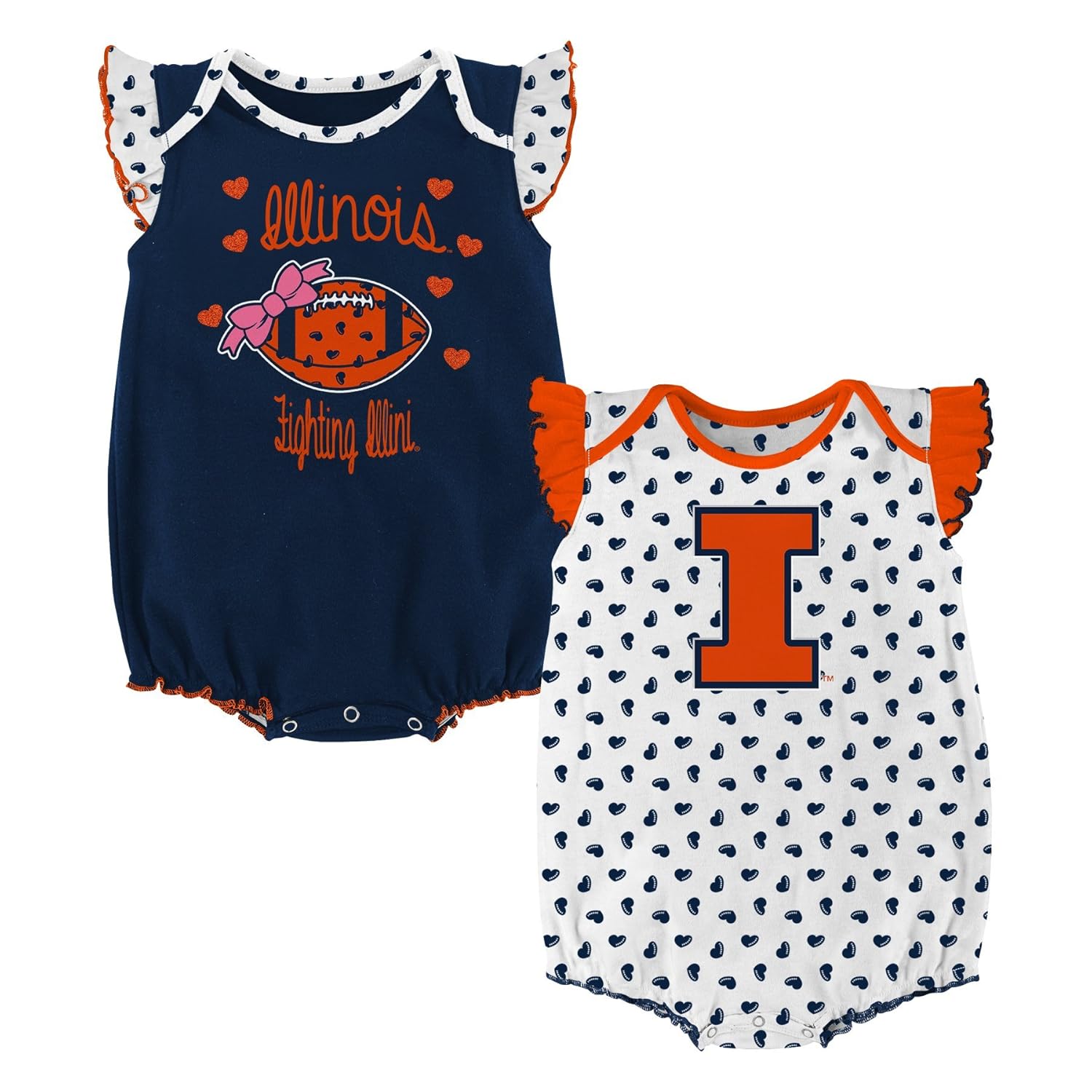 NCAA by Outerstuff NCAA boys Heart Fan 2 Piece Onesie Set