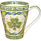 Royal Tara Irish Weave Bone China Mug Collection With Shamrock Ring Print
