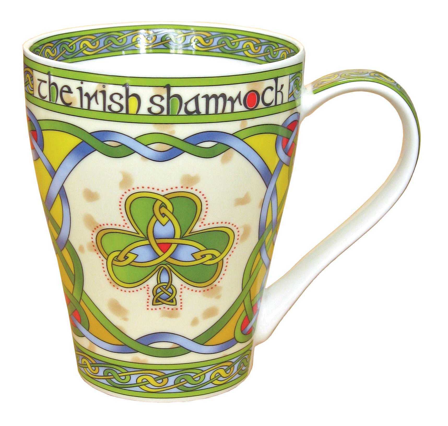 Royal Tara Irish Weave Bone China Mug Collection with Shamrock Ring Print