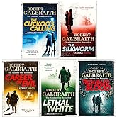 Cormoran Strike Series Robert Galbraith 5 Books Collection Set (The Cuckoo's Calling, The Silkworm, Career of Evil, Lethal Wh