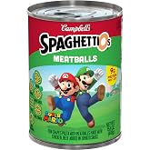 SpaghettiOs Super Mario Bros Canned Pasta with Meatballs, 15.6 oz Can