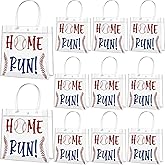 yisncka 16 Pcs Baseball Clear PVC Gift Party Bags with Handles, Transparent Softball Treat Goodie Bags 8 x 8 x 3.15 Inch Sport Theme Party Favor Bag Bulk for Birthday Team Snack