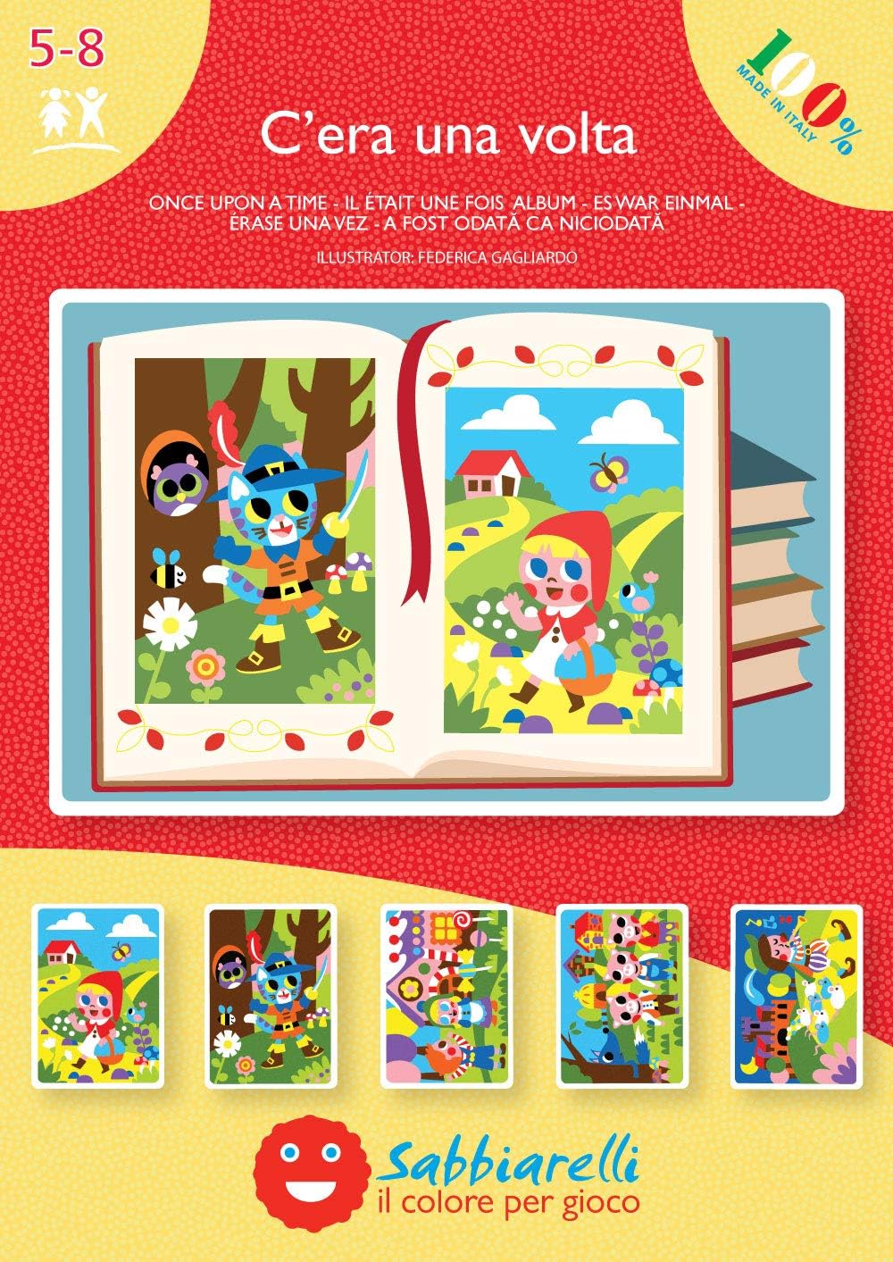 Sabbiarelli Sand-it For Fun - Album Il Mare with 5 Adhesive Drawings to Colour w