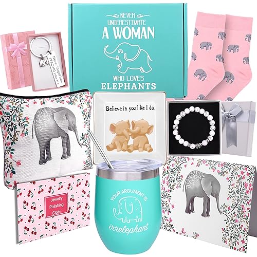 LIKEABLUE Elephant Gifts for Women, Birthday Gifts for Women Elephant,  Elephant Lovers Gifts, Elephant Gift Ideas, Elephant Valentines Day Gifts, 