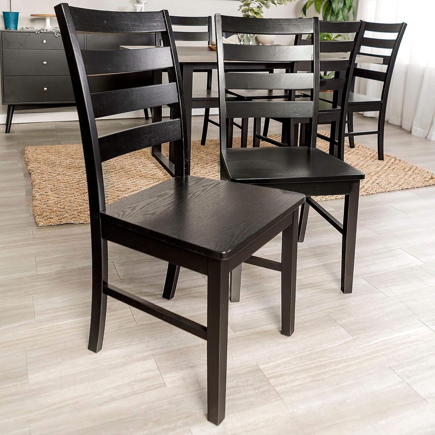 Amazoncom Overstock Wood Ladder Back Dining Chair Set Of 2 N A