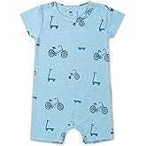 monica + andy Slub Shorty Romper, 100% Organic Baby Clothes for Boys, Sizes For Preemie, Newborn & Infant
