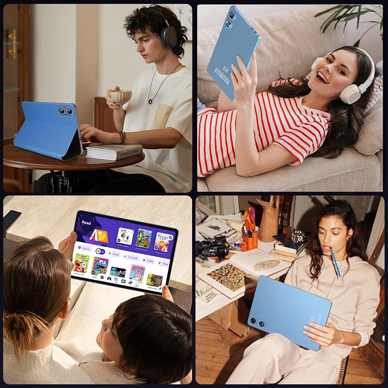 2026 Tablet 10 Pulgadas Android 15 con Gemini AI, 30GB RAM + 128GB ROM（TF 2TB）, Octa-Core 2.0GHZ, 8000mAh, GMS, Widevine L1, 5G WiFi 6 & BT 5.0, GPS, OTG, Tablet con Teclado y Raton-Azul — foto 8 de 8