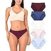 BAMBOO COOL Womens Underwear High Cut Briefs Breathable Moisture-Wicking Hipster Ladies Panties, 5-Pack