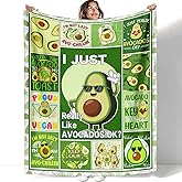 XSMEI Avocado Throw Blanket, Vegan Friut Funny Quotes, Soft Cozy Fleece Blanket for Couch Bed, 60 x 80 Inches