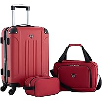 Travelers Club 3 Piece Set Sky Plus Carry-On Spinner Luggage Set