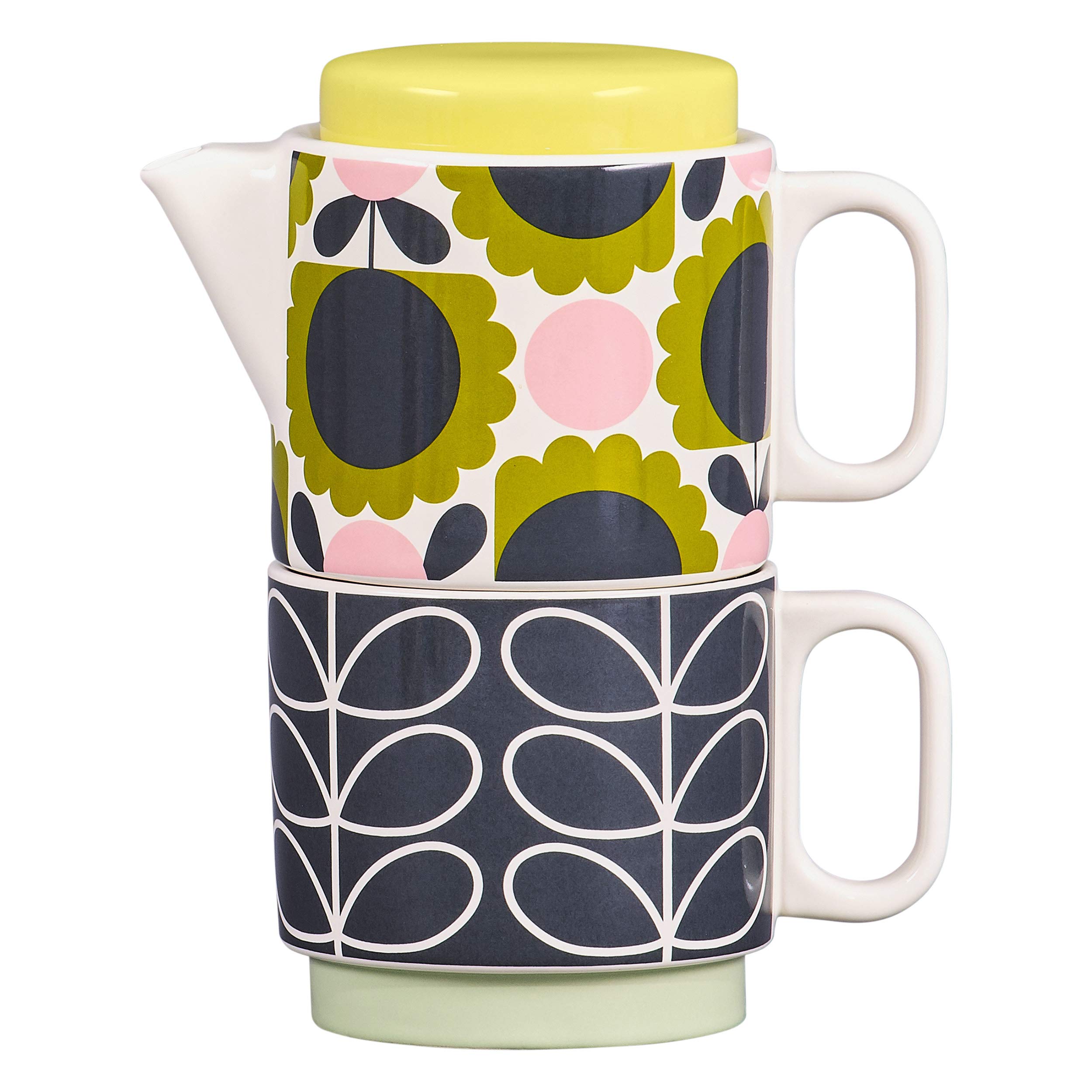 Orla Kiely OK616 Tea for One-Scallop Flower Forest Teapot, Ceramic