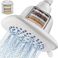 Cobbe Filtered Shower Head, 7 Modes High Pressure Shower Heads - 16 Stage Shower Head Filter for Hard Water for Remove Chlorine and Harmful Substances (Ivory White, 6 Inch Square)