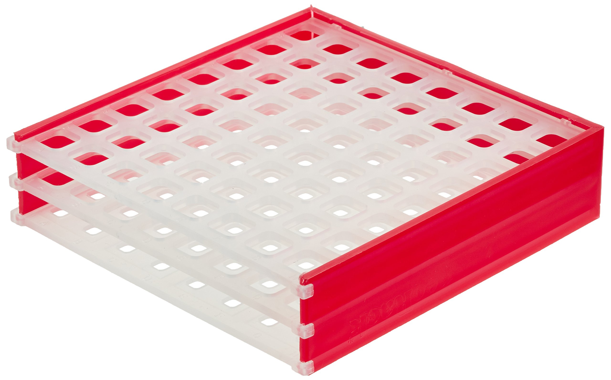 Neolab 2 1642 Rack for EPPIS, Kryor Eye, 8 x 8 In, Polypropylene – Red/White