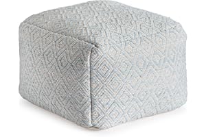 Anji Mountain 22"x22"x16" Handmade & Handcrafted Ottoman Pouf Comfortable Pouf Ottoman Foot Rest & Home Décor Accent for Living Room, Bedroom, Nursery, Kids Room, Patio