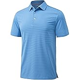 MAGCOMSEN Men's Polo Shirts Short Sleeve Striped Golf Polos Dry Fit Casual Collared Shirt