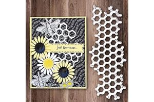 FAWENUCY Scrapbooking Die-Cuts, Layer Frame Net Set Metal Cutting Dies for Card Making, Paper Craft Punch Template, Background Embossing Stencils, DIY Album Décor (Honeycomb Grid-5.3x13cm)