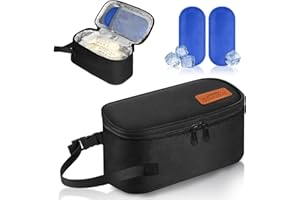 ZDJYCH Breast Milk Cooler Travel Bag,Portable Insulated Bag with 2 Ice Packs,Holds 5-7 Frozen Milk,Fits Narrow Breast Milk Storage Bags, Essential for Nursing Moms Travel/Daycare,Thickened Version