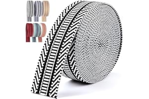 PECMER Nylon Webbing 1.5 inch -6 Yards Black Jacquard Cotton Webbing -Straps Seat Belt Ribbon Polyester Webbing for Crafts Pe