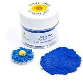Sunflower Sugar Art Super Blue Luster Dust Food Coloring - Super Blue Shimmer Cake Dust Metallic Powder for Cake Decoration, Chocolates, Fondant, Drinks - 4 Grams Vegan Cake Accessories