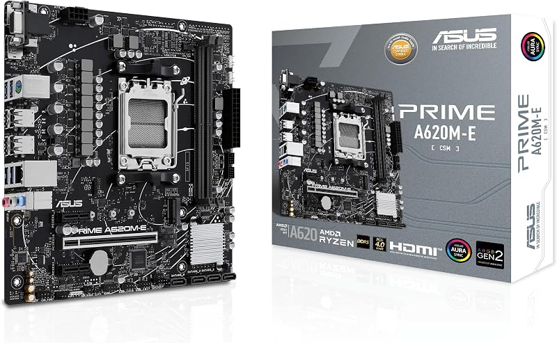 ASUS Prime A620M-E-CSM Motherboard AM5 Ryzen 7000 Micro-ATX DDR5 PCIe 4.0