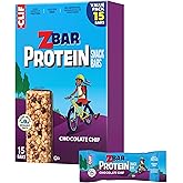 Zbar Protein Chocolate Chip Snack Bars, Gluten Free Protein Bars, 15ct | 5g Protein, Gluten Free, Made with Organic Oats, No Artificial Preservatives or Sweeteners, Snacks for Kids