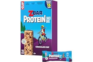 CLIF KID ZBAR Zbar Protein - Chocolate Chip - Crispy Snack Bars - Made with Organic Oats - Non-GMO - 5g Protein - Gluten Free Protein Bars (15 Pack)