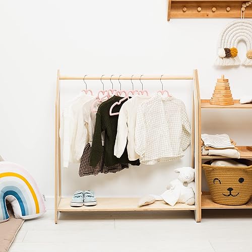 Montessori Clothing Rack for Toddler Furniture Wooden Wardrobe