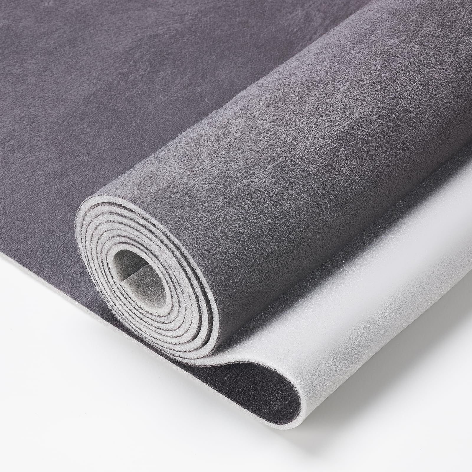 Hiksuky Suede Auto Headliner Fabric 120" L × 60" W with Foam Backing - Dark Gray Interior Replacemen