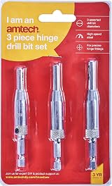 Amtech 3 Piece Hinge Drill Bit Set HSS Hex Shank 7/64" 9/64" 11/64" view 2