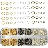 Olylkx Open Jump Rings, Split, Small Big Circle Connecting Living Ring, Split O Ring, Pendant Bracelet Necklace DIY Handmade Jewelry Repair Connection Broken Rings Accessories