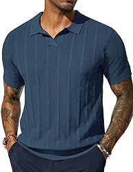 PJ PAUL JONES Mens Polo Shirts Textured Knit Golf