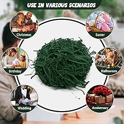 2LB Dark Green Crinkle Cut Paper Shred