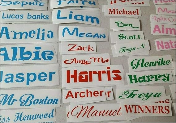 Name Sticker Personalised Vinyl Decal Water Bottle Wine Glass Lunch Box Label Vinyl Stickers Custom Name Lettering Drinks Bottle Sticker School Bottle Name Stickers From C A D Craft Art Design Amazon Co Uk Office