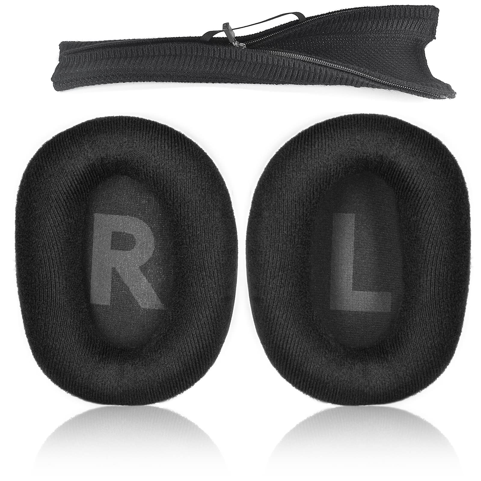Replacement Earpads for Logitech G Pro/G Pro X Gaming Headphones-Headphone Ear Pads for Logitech G Pro/G Pro X Gaming Headphones (Flannel earpads+Knitting Headband)