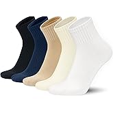 SERISIMPLE Men’s Bamboo Viscose Ankle Quarter Thin Socks Breathable Soft Summer Mesh Design, Anti-Odor Casual Dress 5 Pairs