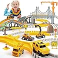 SYPEVIN 345 PCS Construction Toys Race Tracks, 5 PCS Construction Car Toys Gifts for 2 to 4 Years Old Boy and Girl, Kids Car Track Christmas Birthday Gift for Toddlers 5 to 7 Years
