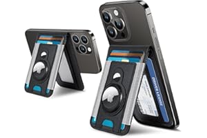 ExtreLife 3-in-1 Magsafe Wallet with AirTag Holder, for iPhone Wallet Stand, Open ID Window, Magnetic Wallet for iPhone 15/14/13/12 Series, Leather Magnetic iPhone Wallet, Black