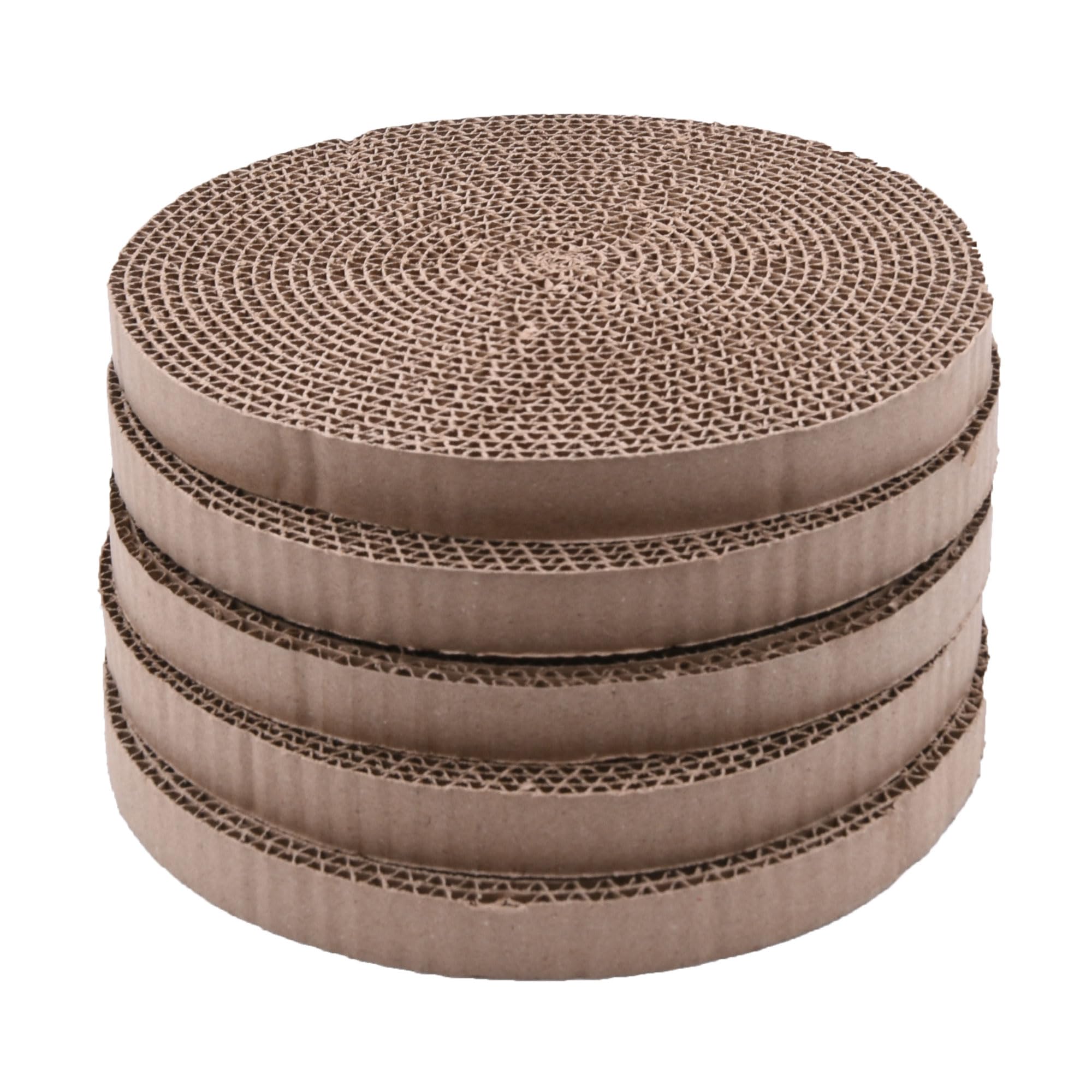 Cat Scratch Pads Round Cardboard Replacement Scratcher Insert Refill Scratching Pad 25.8cm Diameter Catnip Included Pack of 5
