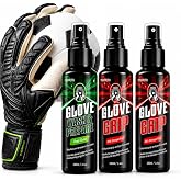 Goalie Glove Spray for Goalkeepers - Boosts 30% Stronger Grip in Wet or Dry | Goalkeeper Glove Spray Extends Glove Lifespan - Football Glove Spray Restores Stickiness and Deep Cleans - 3 Pack 100ml