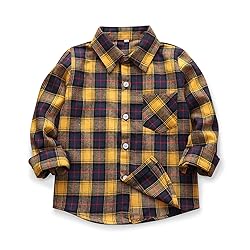 OCHENTA Toddler Boys Long Sleeve Flannel Shirts