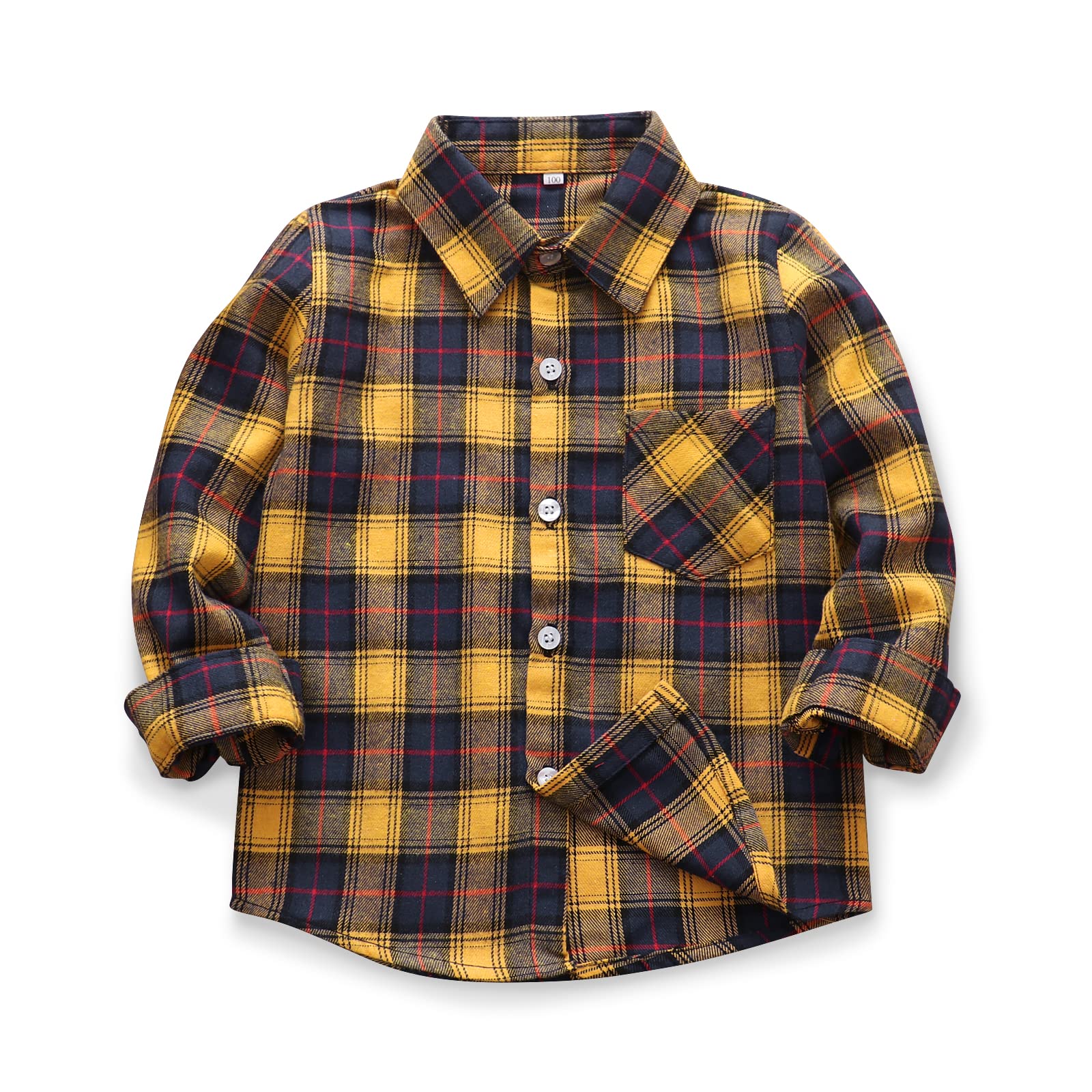 OCHENTA Toddler Boys Long Sleeve Flannel Shirts