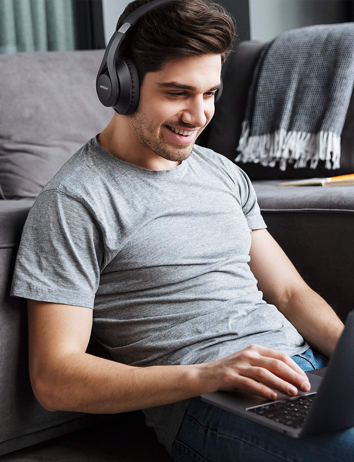 Mpow 059 Pro Bluetooth Headphones Over Ear, 60Hrs Playtime, Wireless Bluetooth 5.0 Headphones with Hi-Fi Stereo Sound, Protein Earpads Headset w/Mic for Kids, Adults, Travel, Office, Online Class