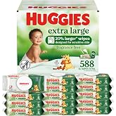 Huggies Extra Large Baby Wipes, Unscented, 14 Flip-Top Packs, 588 XL Wipes Total, Packaging May Vary