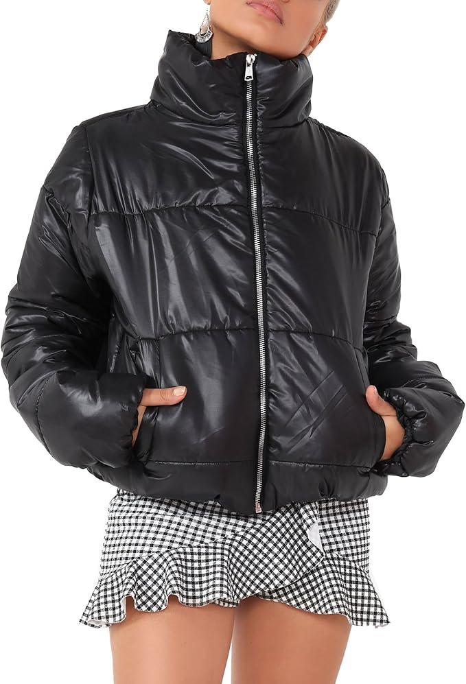 short funnel neck coat