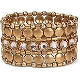 SPUNKYsoul New! Stunning Boho Stretch Bracelet with Gemstones Gold or Silver Collection