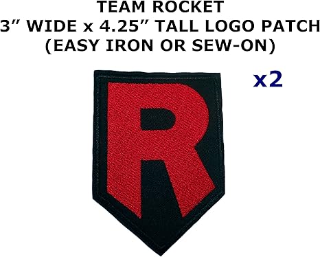 amazon com 2 pcs team rocket pokemon theme diy iron sew on decorative applique patches amazon com
