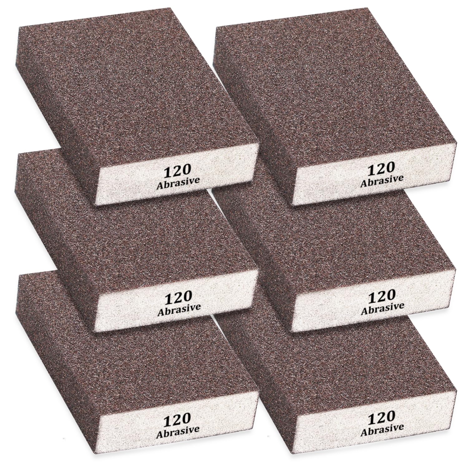Tnisesm 6Pcs Sanding Blocks 120 Grits Sanding